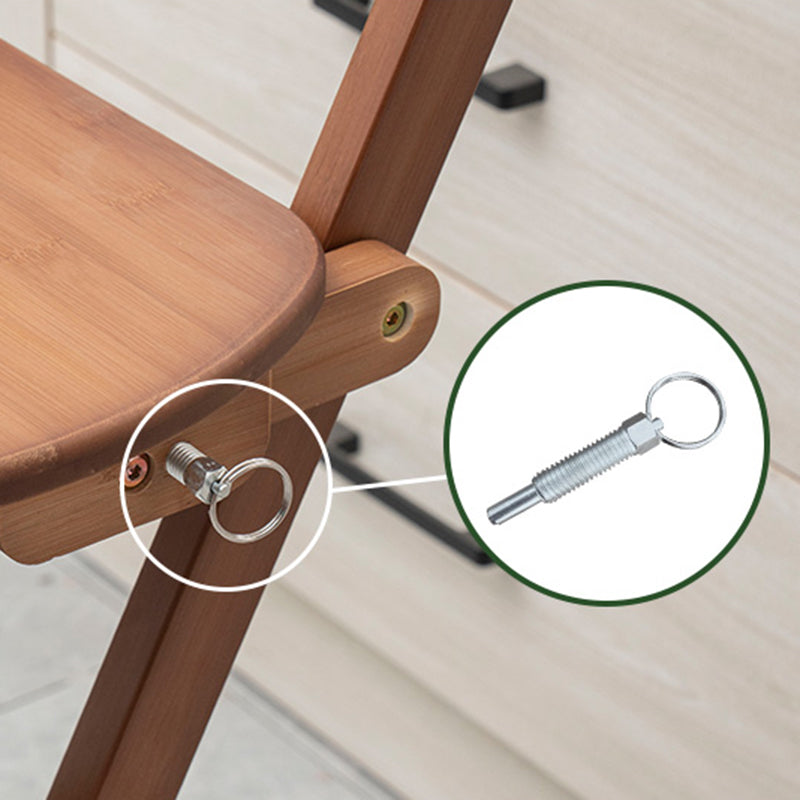 Modern Armless Foldable Counter Stool Wood Kitchen Bar Stool with Wooden Seat and Pedal
