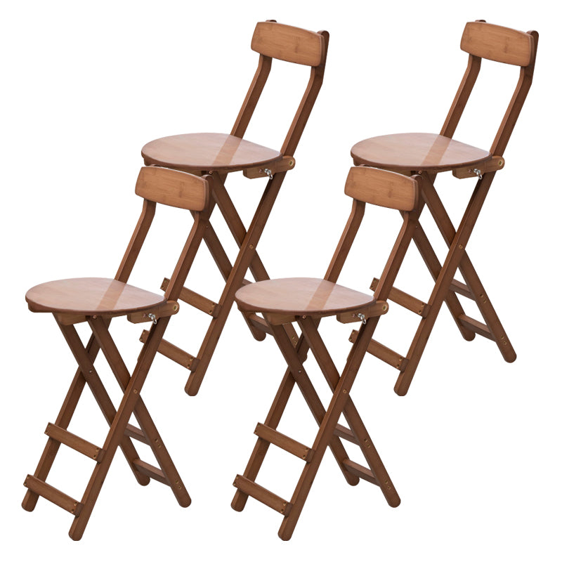 Modern Armless Foldable Counter Stool Wood Kitchen Bar Stool with Wooden Seat and Pedal
