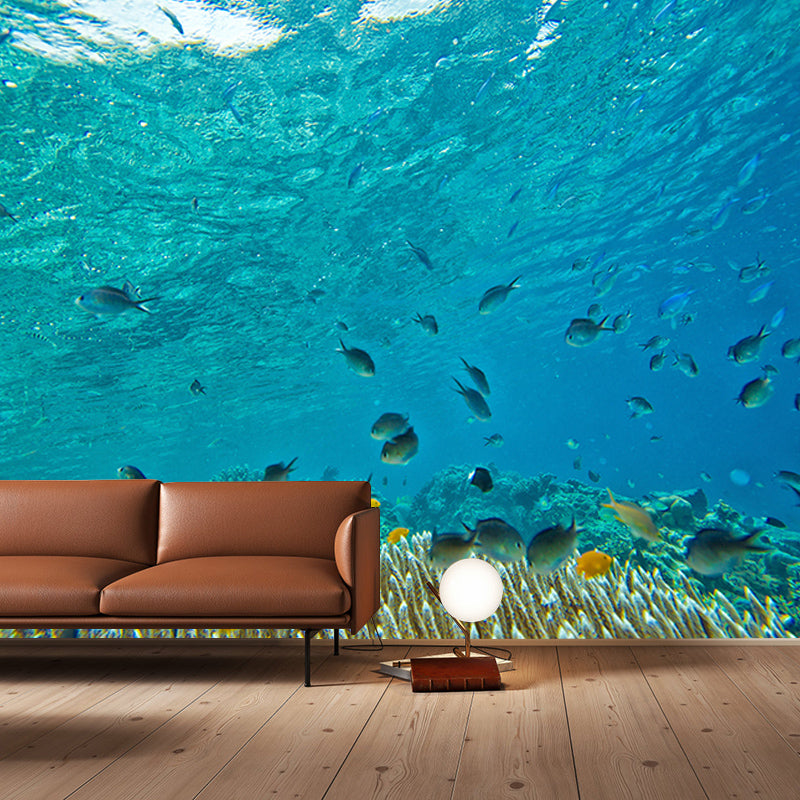 Environment Friendly Resistant Mural Wallpaper Seabed Living Room Wall Mural