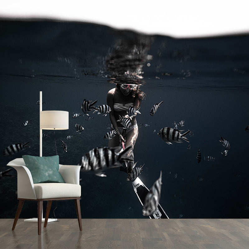Photography Stain Resistant Wall Mural Wallpaper Seabed Sitting Room Wall Mural