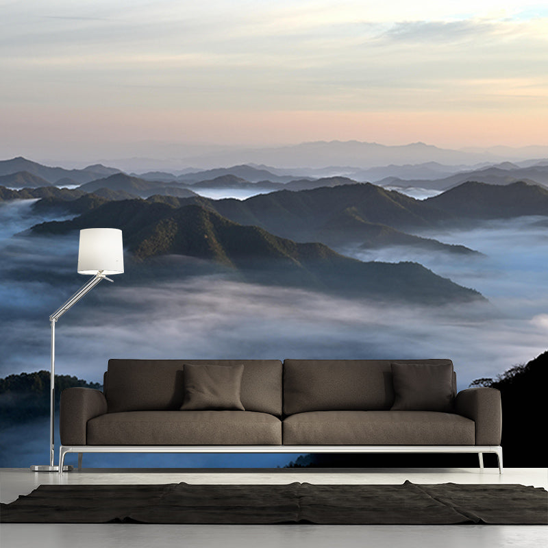 Environment Friendly Resistant Mural Wallpaper Mountains Sleeping Room Wall Mural