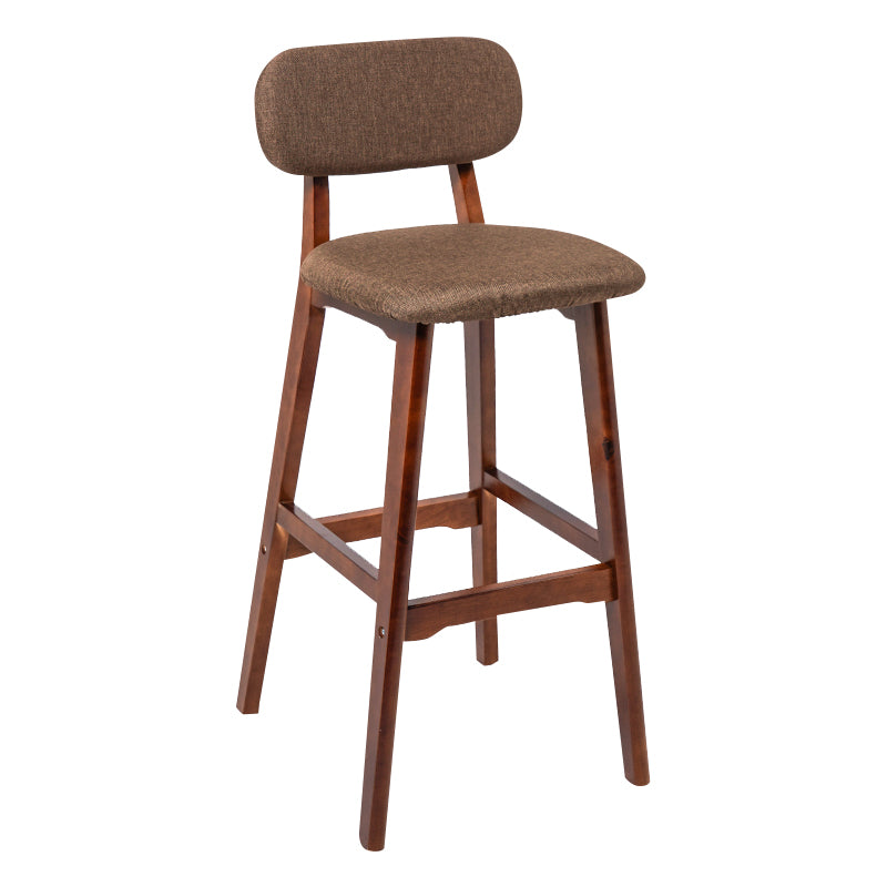 Modern Armless Backrest Counter Stool Wood Kitchen Bar Stool with Cushion and Pedal