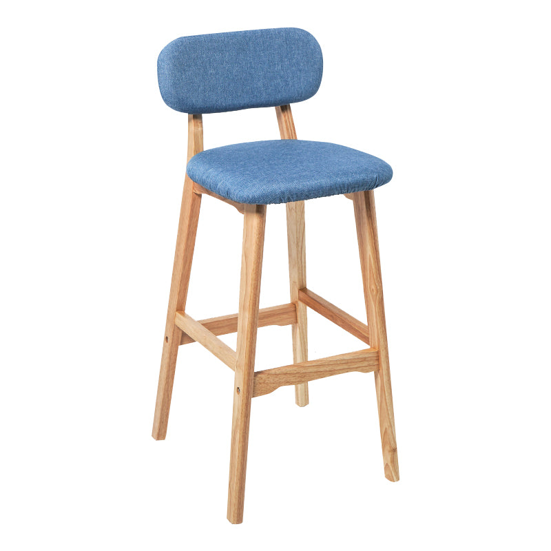 Modern Armless Backrest Counter Stool Wood Kitchen Bar Stool with Cushion and Pedal
