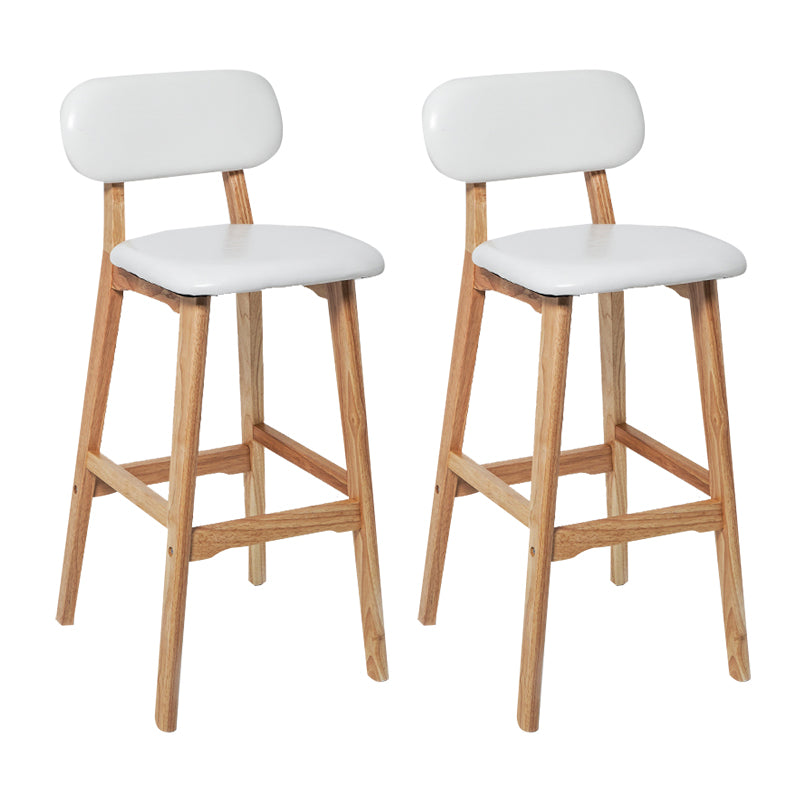 Modern Armless Backrest Counter Stool Wood Kitchen Bar Stool with Cushion and Pedal