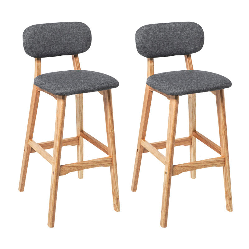 Modern Armless Backrest Counter Stool Wood Kitchen Bar Stool with Cushion and Pedal