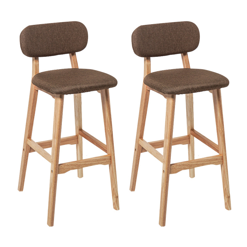 Modern Armless Backrest Counter Stool Wood Kitchen Bar Stool with Cushion and Pedal