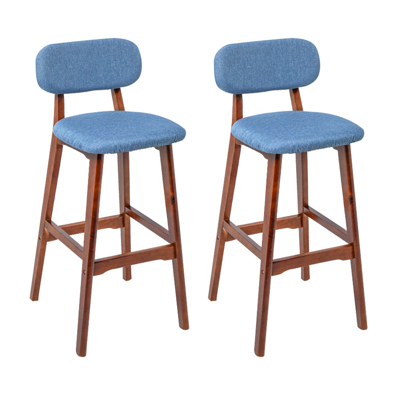 Modern Armless Backrest Counter Stool Wood Kitchen Bar Stool with Cushion and Pedal