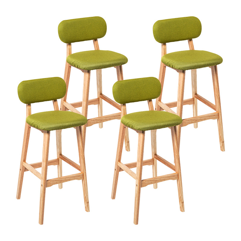 Modern Armless Backrest Counter Stool Wood Kitchen Bar Stool with Cushion and Pedal