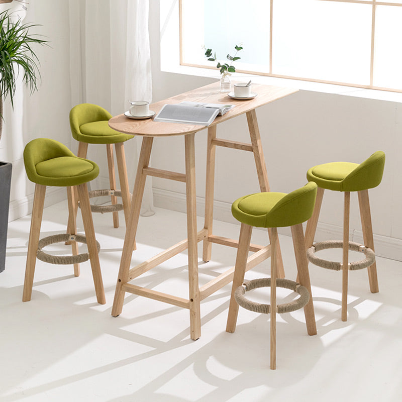 Moderner Thekenhocker ohne Armlehnen, Holz-Haushalts-Barhocker mit Holzsitz