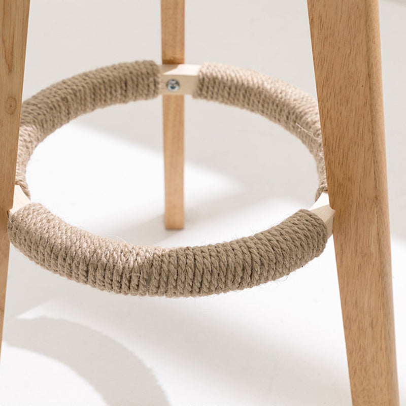 Moderner Thekenhocker ohne Armlehnen, Holz-Haushalts-Barhocker mit Holzsitz