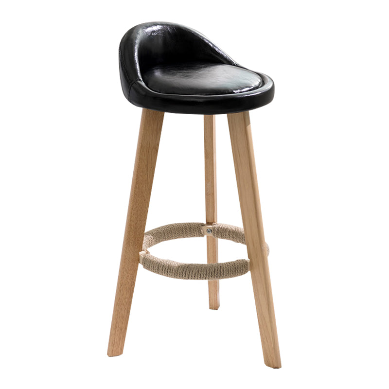 Moderner Thekenhocker ohne Armlehnen, Holz-Haushalts-Barhocker mit Holzsitz
