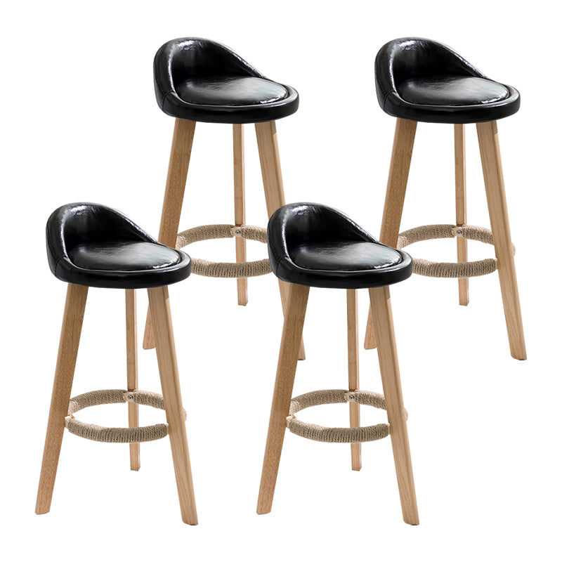 Moderner Thekenhocker ohne Armlehnen, Holz-Haushalts-Barhocker mit Holzsitz
