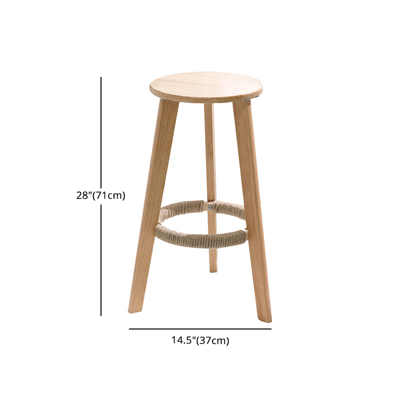 Taburete de bar moderno sin brazos con respaldo, taburete de madera para el hogar con asiento de madera