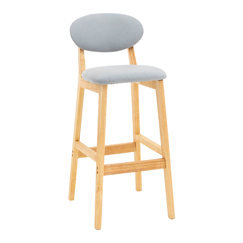 Modern Armless Backrest Counter Stool Wood Living Room Bar Stool with Cushion