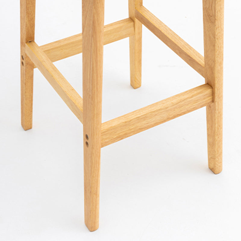 Modern Armless Backrest Counter Stool Wood Living Room Bar Stool with Cushion