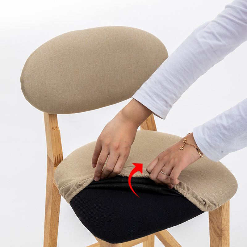 Modern Armless Backrest Counter Stool Wood Living Room Bar Stool with Cushion