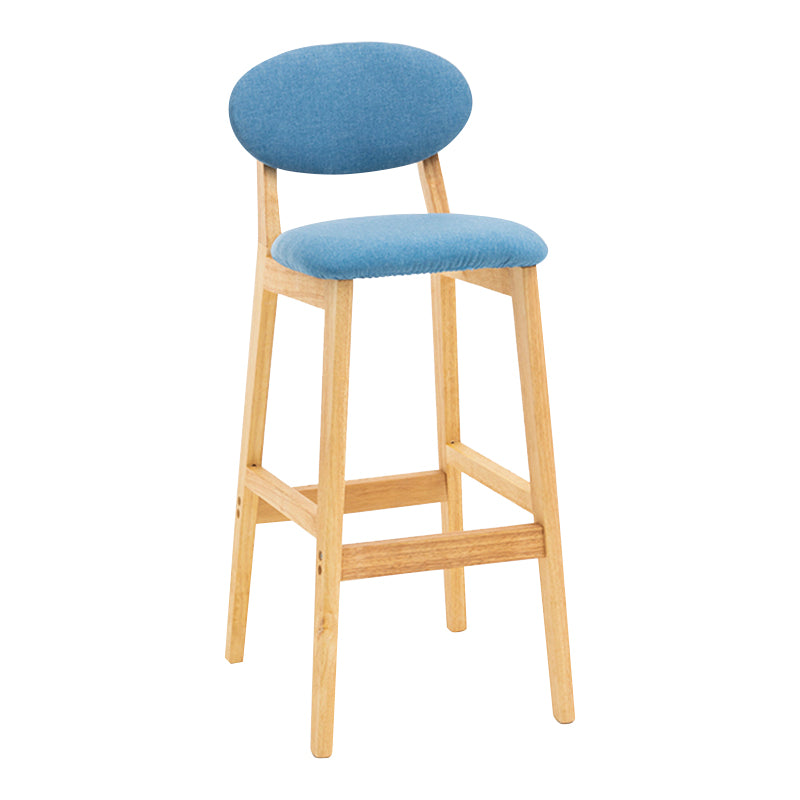 Modern Armless Backrest Counter Stool Wood Living Room Bar Stool with Cushion