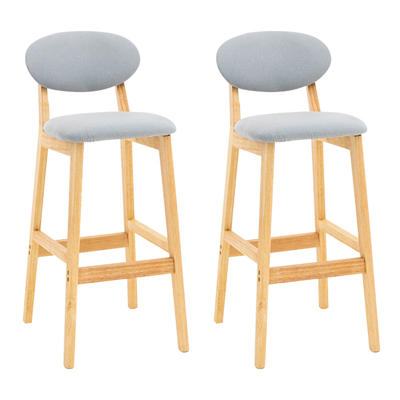Modern Armless Backrest Counter Stool Wood Living Room Bar Stool with Cushion