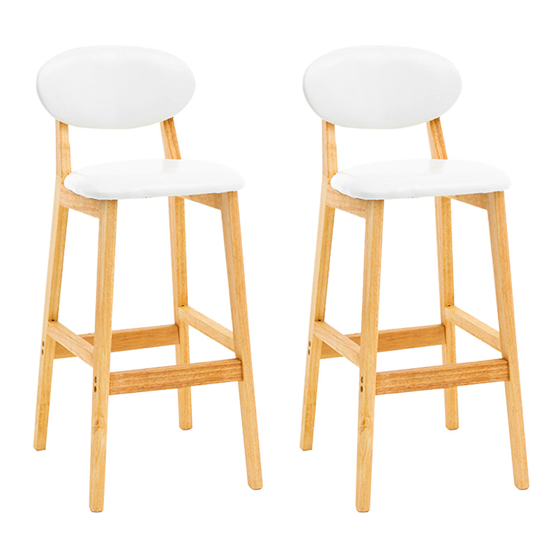Modern Armless Backrest Counter Stool Wood Living Room Bar Stool with Cushion