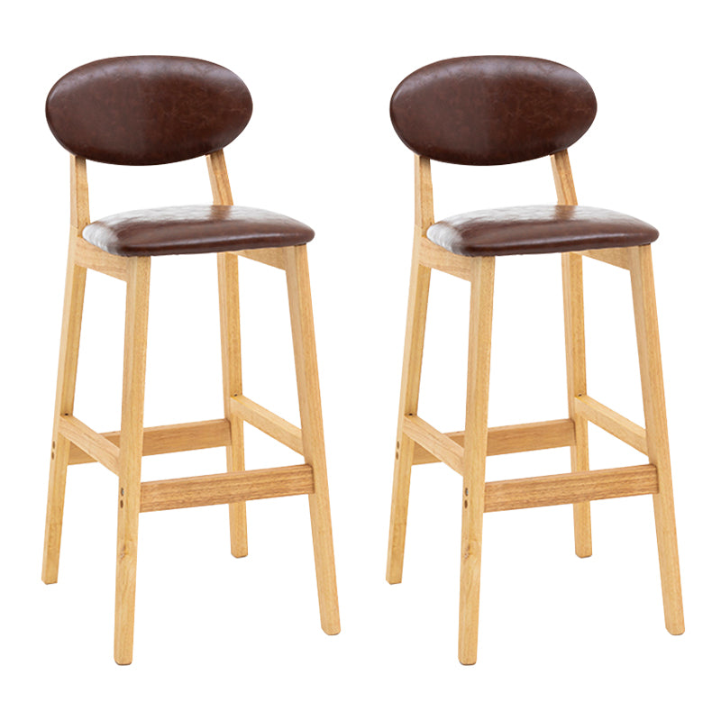Modern Armless Backrest Counter Stool Wood Living Room Bar Stool with Cushion