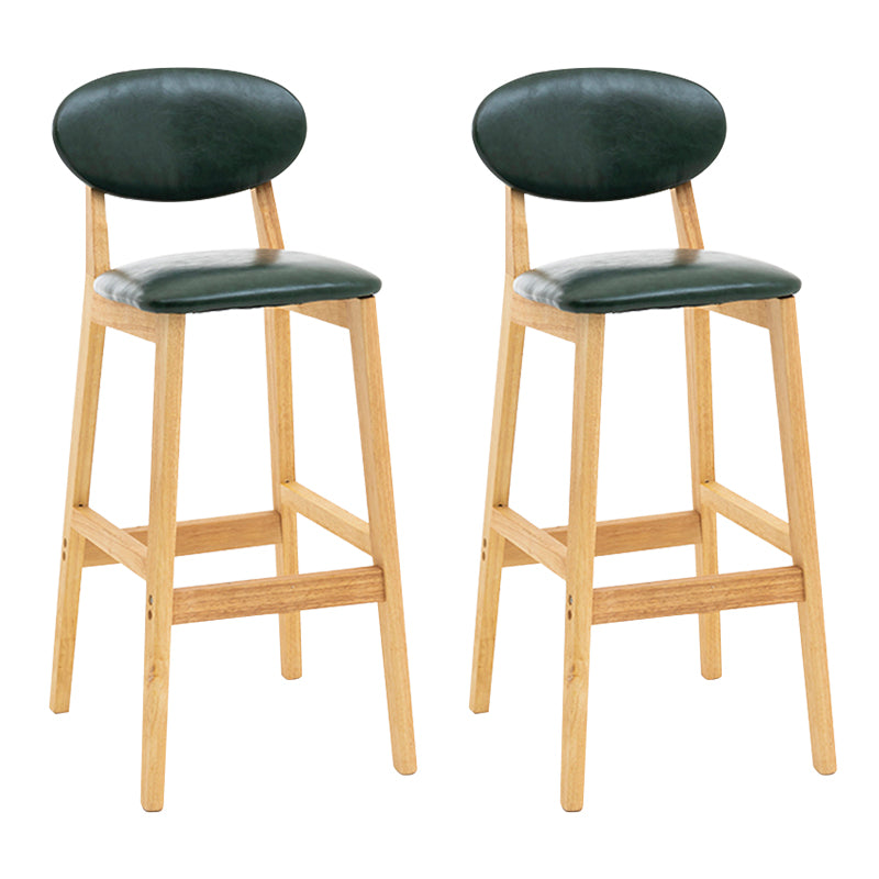 Modern Armless Backrest Counter Stool Wood Living Room Bar Stool with Cushion