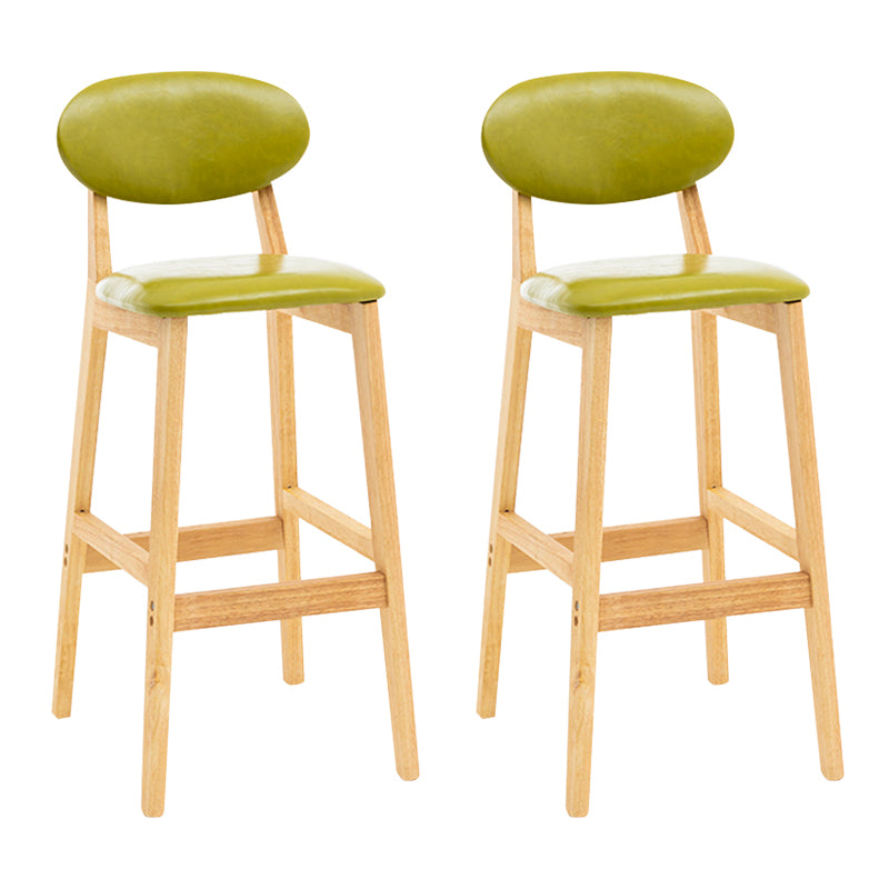 Modern Armless Backrest Counter Stool Wood Living Room Bar Stool with Cushion