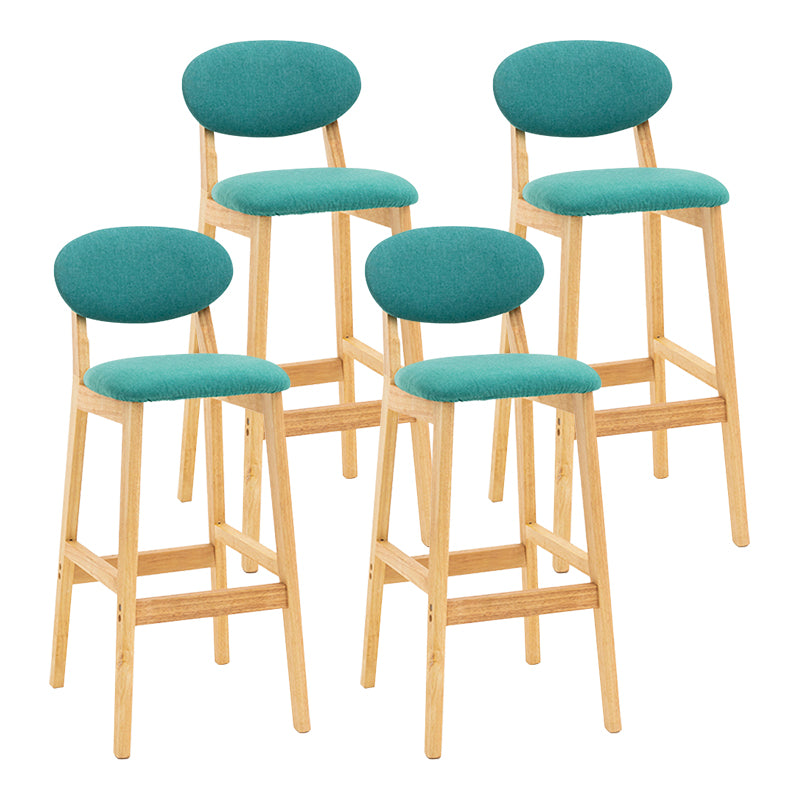 Modern Armless Backrest Counter Stool Wood Living Room Bar Stool with Cushion