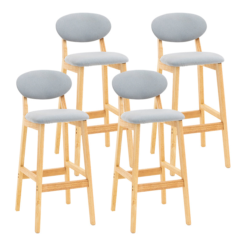 Modern Armless Backrest Counter Stool Wood Living Room Bar Stool with Cushion