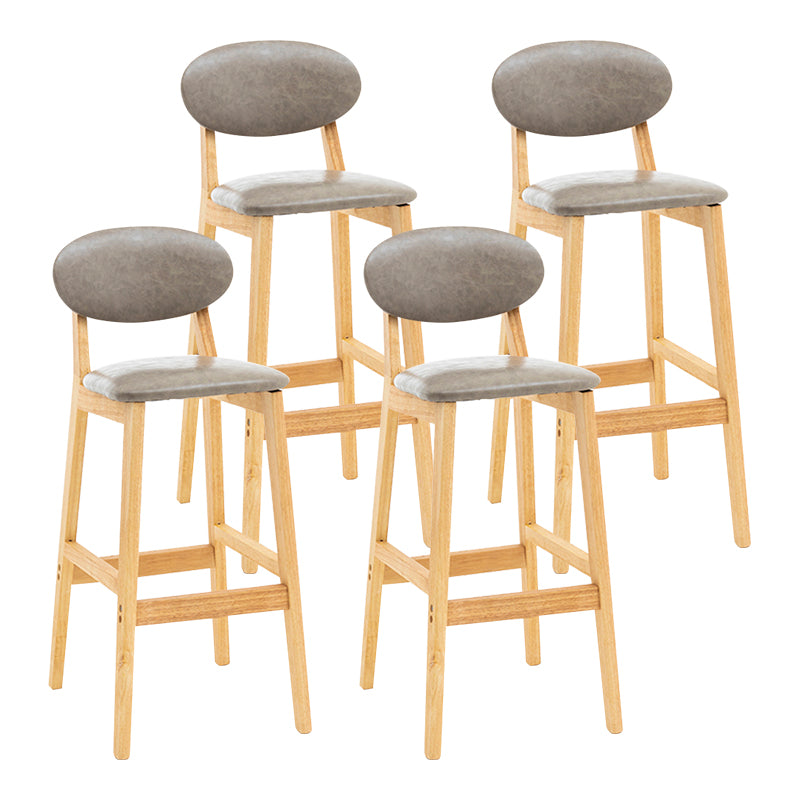 Modern Armless Backrest Counter Stool Wood Living Room Bar Stool with Cushion