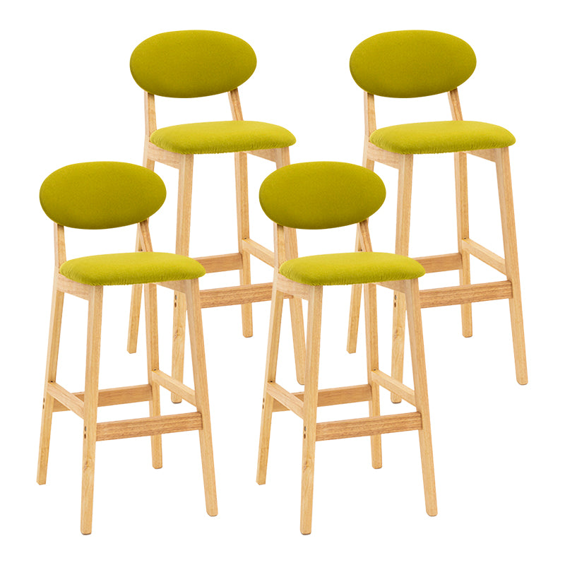 Modern Armless Backrest Counter Stool Wood Living Room Bar Stool with Cushion