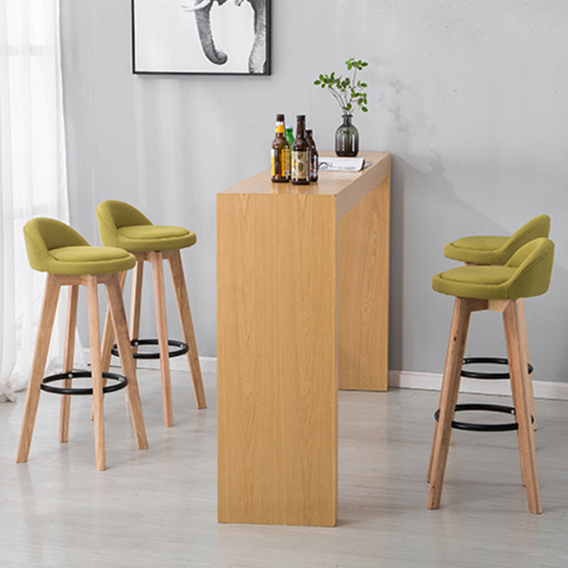 Modern Armless Backrest Counter Stool Wood Bedroom Bar Stool with Cushion and Pedal