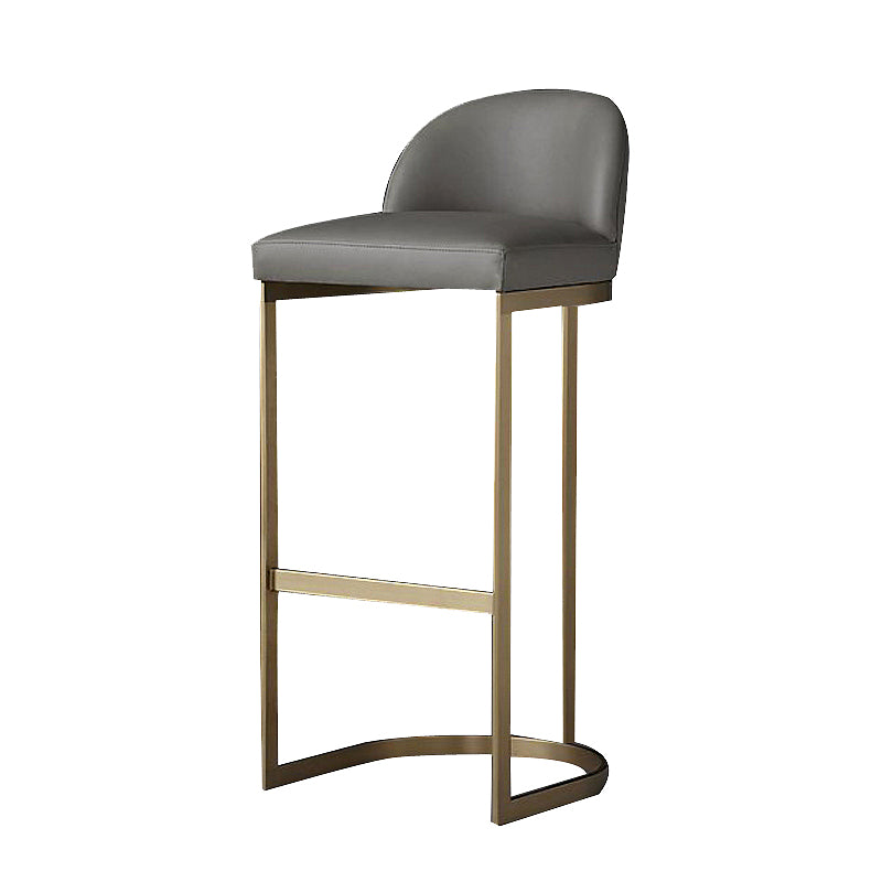 Glam Mental Leather Bar Stools Indoor Barstool with Iron Legs and Low Back