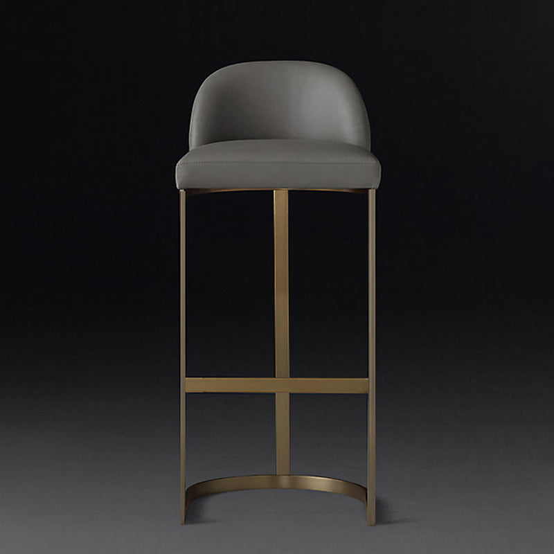 Glam Mental Leather Bar Stools Indoor Barstool with Iron Legs and Low Back