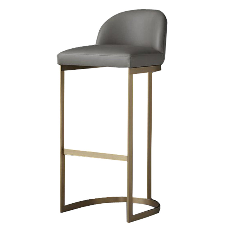 Glam Mental Leather Bar Stools Indoor Barstool with Iron Legs and Low Back