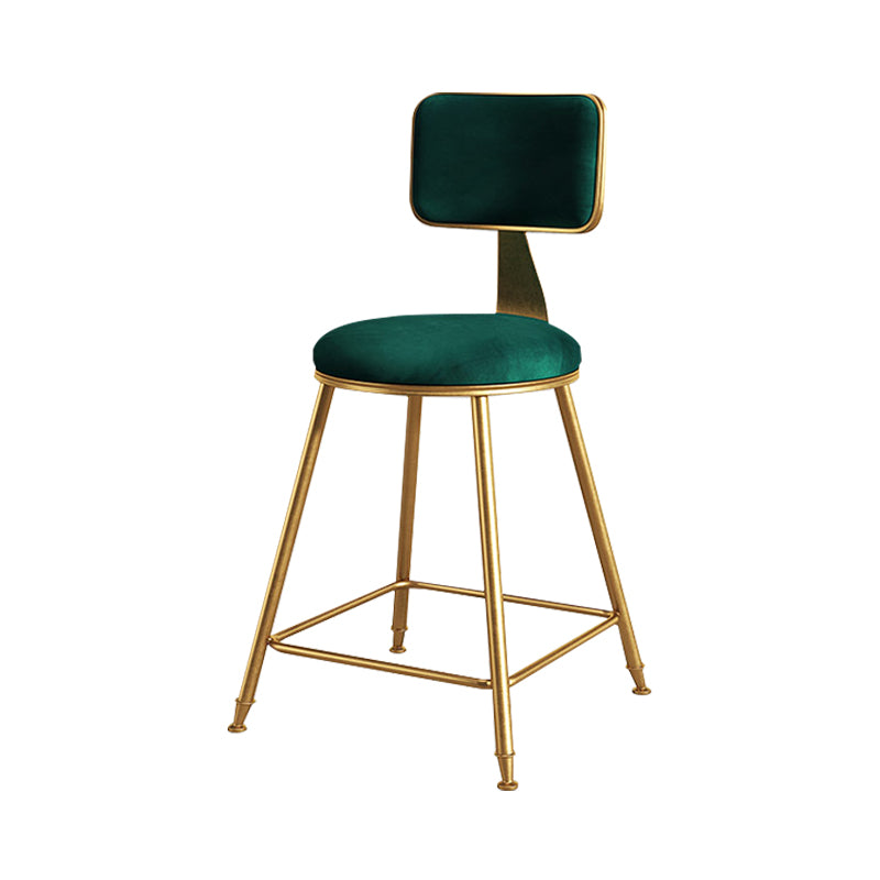 Glam Metal Upholstered Barstool Bristol Bar Stool with Iron Legs and Cushion Low Back