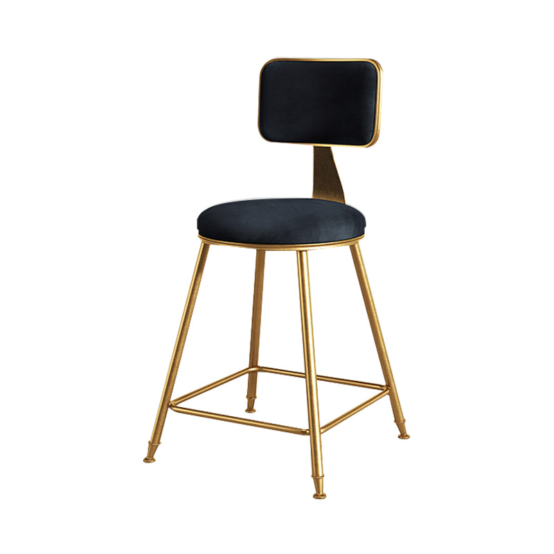 Glam Metal Upholstered Barstool Bristol Bar Stool with Iron Legs and Cushion Low Back