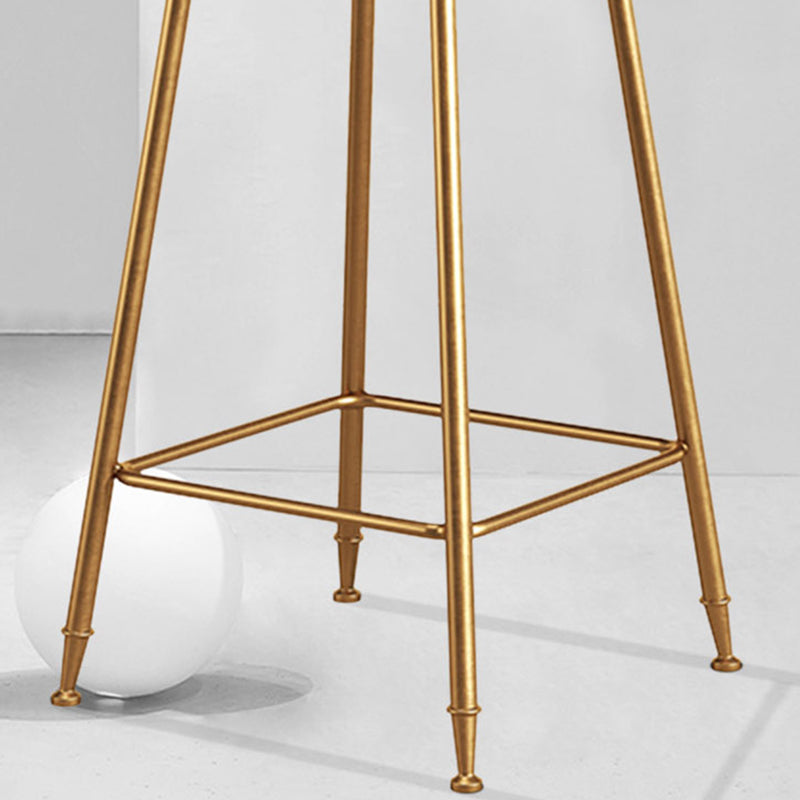 Glam Metal Upholstered Barstool Bristol Bar Stool with Iron Legs and Cushion Low Back