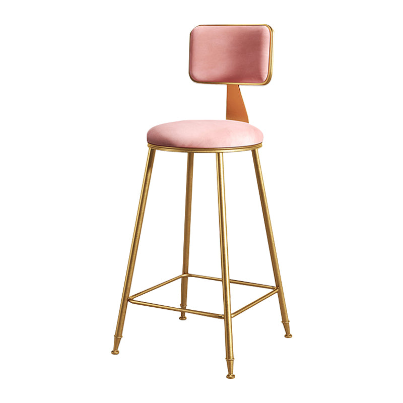 Glam Metal Upholstered Barstool Bristol Bar Stool with Iron Legs and Cushion Low Back
