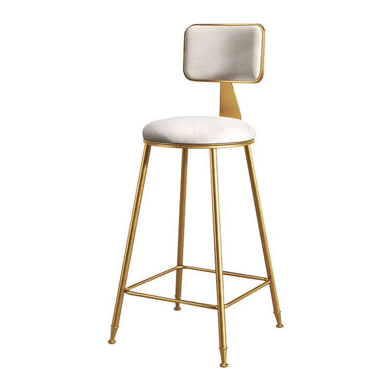 Glam Metal Upholstered Barstool Bristol Bar Stool with Iron Legs and Cushion Low Back