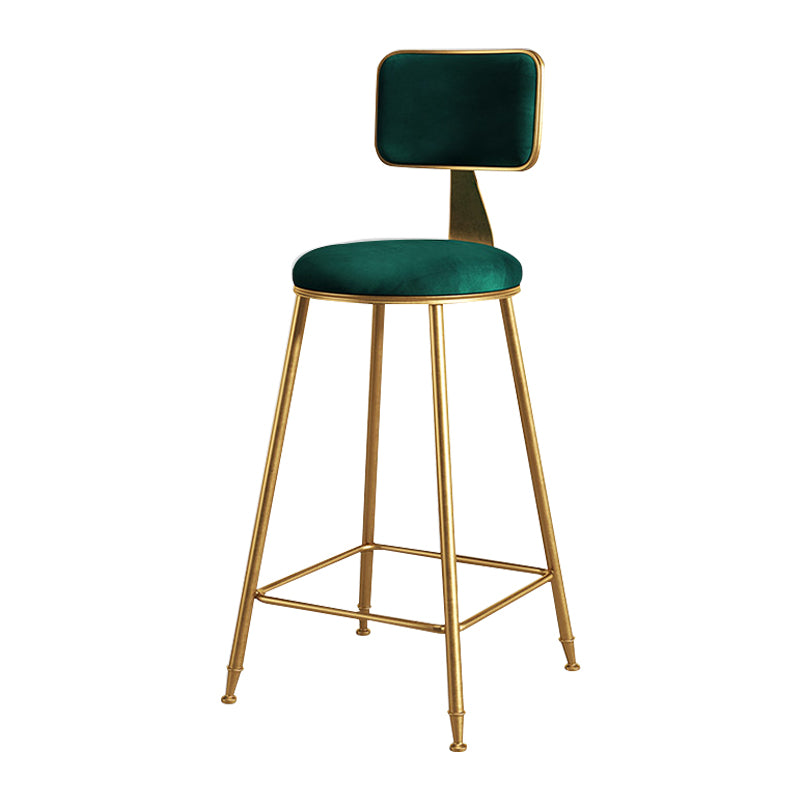 Glam Metal Upholstered Barstool Bristol Bar Stool with Iron Legs and Cushion Low Back