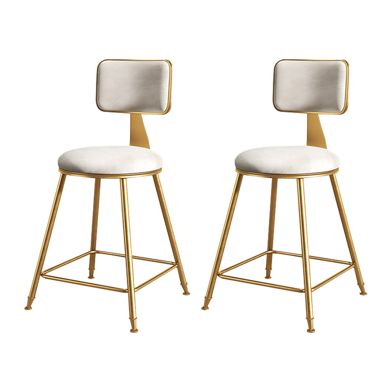 Glam Metal Upholstered Barstool Bristol Bar Stool with Iron Legs and Cushion Low Back