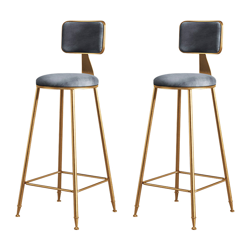 Glam Metal Upholstered Barstool Bristol Bar Stool with Iron Legs and Cushion Low Back