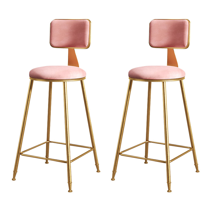 Glam Metal Upholstered Barstool Bristol Bar Stool with Iron Legs and Cushion Low Back