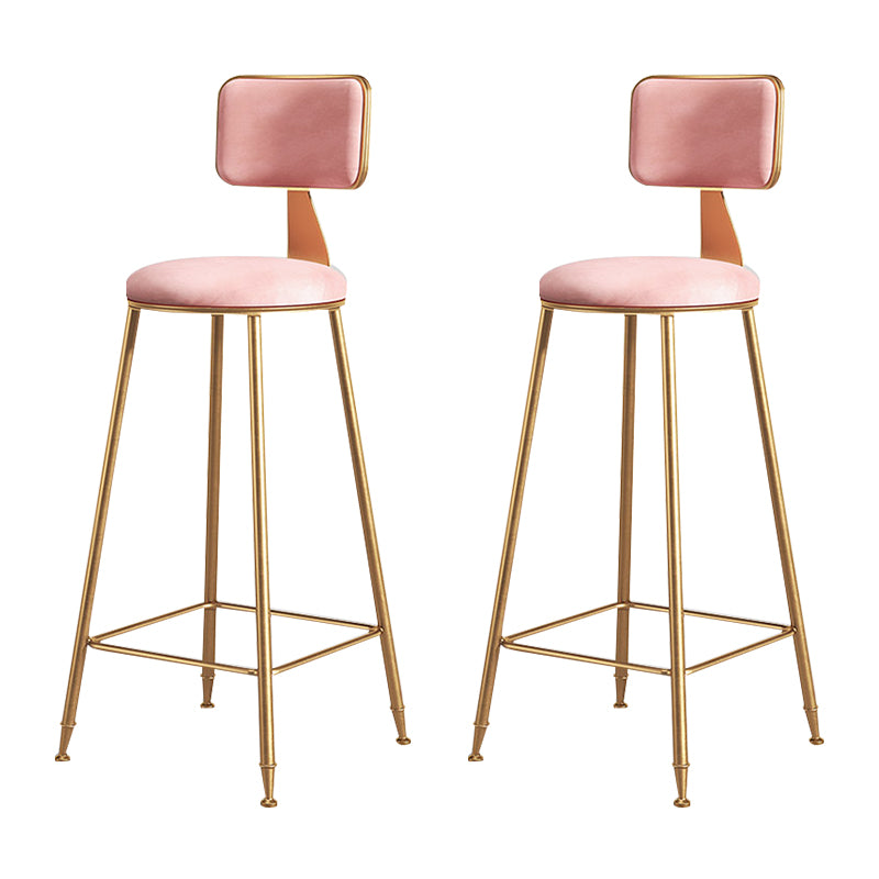 Glam Metal Upholstered Barstool Bristol Bar Stool with Iron Legs and Cushion Low Back