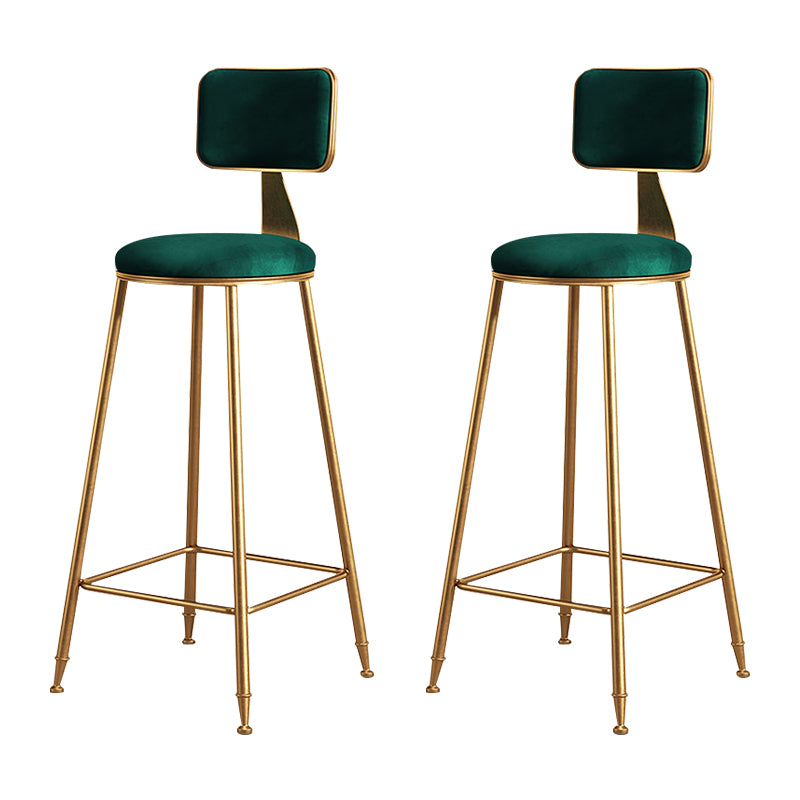 Glam Metal Upholstered Barstool Bristol Bar Stool with Iron Legs and Cushion Low Back