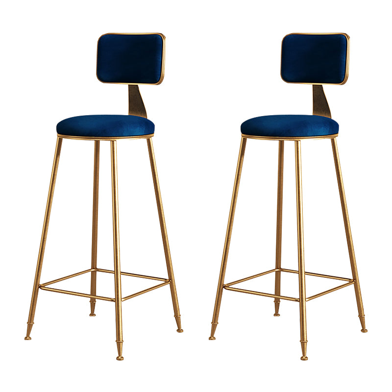 Glam Metal Upholstered Barstool Bristol Bar Stool with Iron Legs and Cushion Low Back
