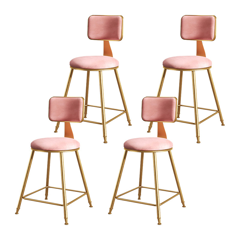 Glam Metal Upholstered Barstool Bristol Bar Stool with Iron Legs and Cushion Low Back