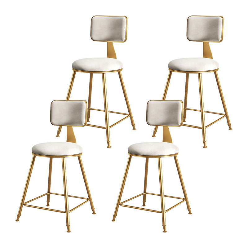 Glam Metal Upholstered Barstool Bristol Bar Stool with Iron Legs and Cushion Low Back