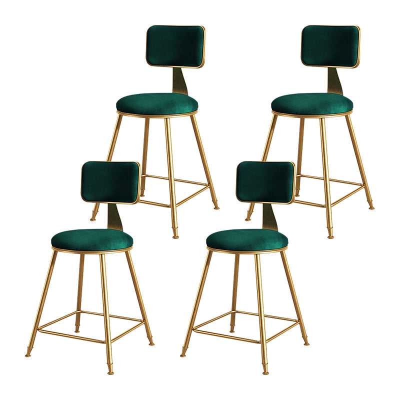 Glam Metal Upholstered Barstool Bristol Bar Stool with Iron Legs and Cushion Low Back