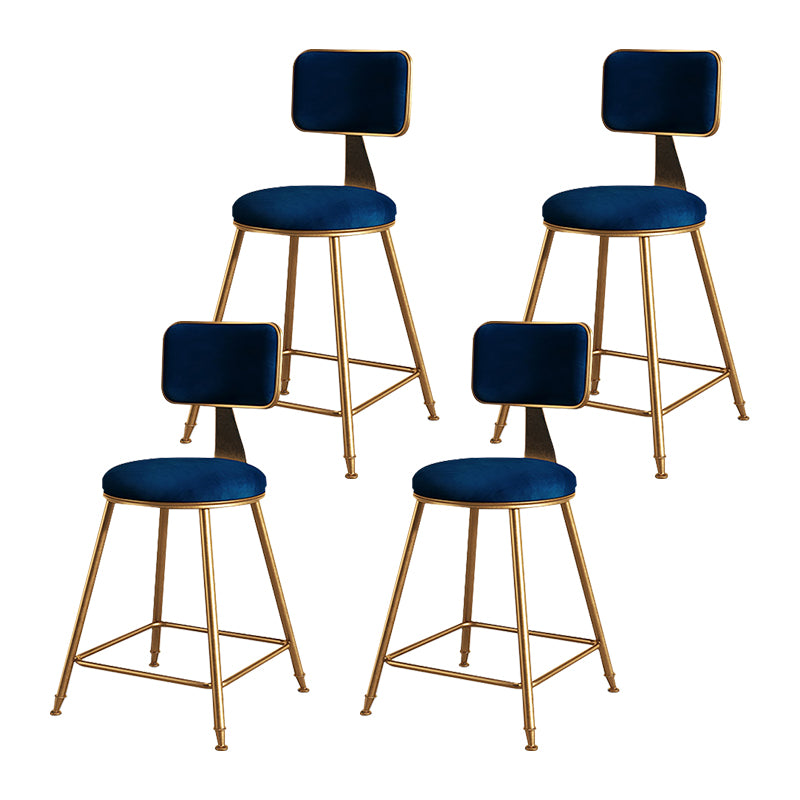 Glam Metal Upholstered Barstool Bristol Bar Stool with Iron Legs and Cushion Low Back